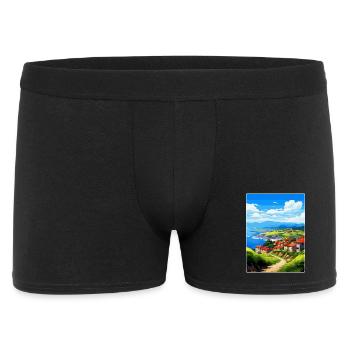 Pays Basque Espagne Vintage Voyage Poster WPA Art - Boxer Homme - noir - Devant
