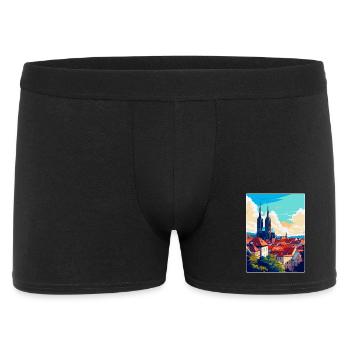 Brünn Tschechische Republik Vintage Reiseplakat Souvenir - Männer Boxer Shorts - Schwarz - Vorne