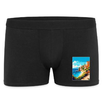 Costa Brava Spain Vintage Travel Poster Souvenir - Men's Boxer Shorts - black - Front