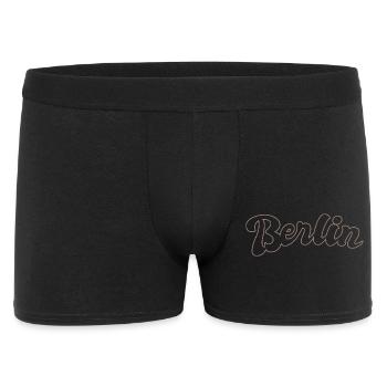 Berlin Deutsche Hauptstadt Schriftzug - Männer Boxer Shorts - Schwarz - Vorne