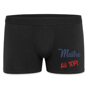 MEISTER AN DER SPITZE - Männer Boxer Shorts - Schwarz - Vorne