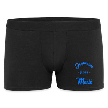 JUST MARRIED. EVJF. SAINT VALENTIN. COUPLE - Boxer Homme - noir - Devant