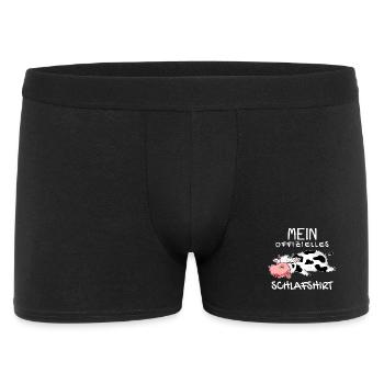 Offizielles Schlafshirt Kuh - Männer Boxer Shorts - Schwarz - Vorne