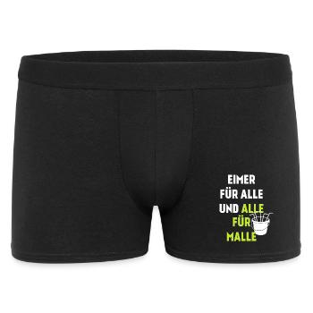 Eimer für Alle und alle für Malle - Männer Boxer Shorts - Schwarz - Vorne
