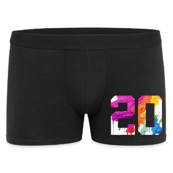NUMÉRO COLORÉ 20 COLORÉ 20E ANNIVERSAIRE - Boxer Homme - noir - Devant