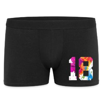 COLORED NUMBER 18 COLORFUL 18TH BIRTHDAY - Men's Boxer Shorts - black - Front