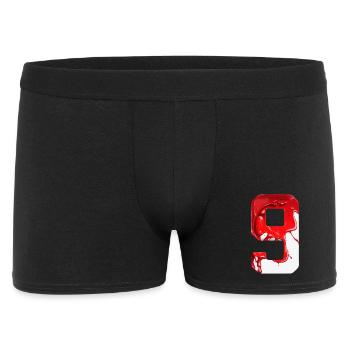 NO. 9 NUMBER 9 RED WHITE 9TH BIRTHDAY - Men's Boxer Shorts - black - Front