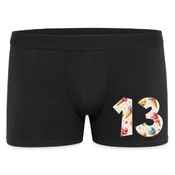 EISCREME NUMMER 13 JAHRE EIS 13. GEBURTSTAG - Männer Boxer Shorts - Schwarz - Vorne