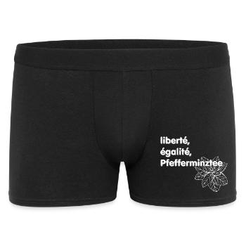 Liberté Egalité Pfefferminztee - Männer Boxer Shorts - Schwarz - Vorne