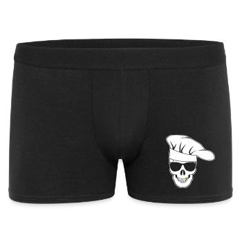 Crâne avec lunettes de soleil, toque de chef - Boxer Homme - noir - Devant