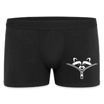 Small raccoon hidden in a zipper - Men's Boxer Shorts - black - Front
