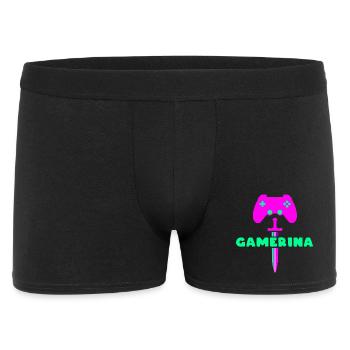 GAMERINA Neon Sword Logo - Männer Boxer Shorts - Schwarz - Vorne