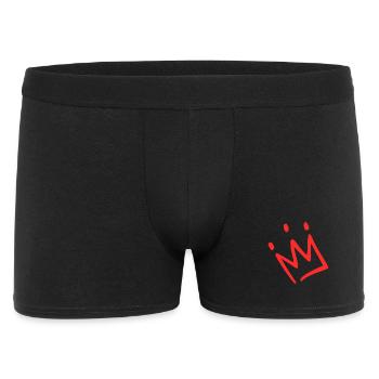 Krone rot - Männer Boxer Shorts - Schwarz - Vorne