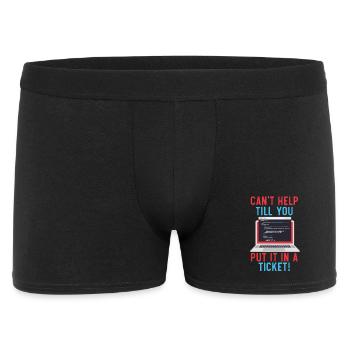 I.T. Ich bin nur wegen des Cache hier - Männer Boxer Shorts - Schwarz - Vorne