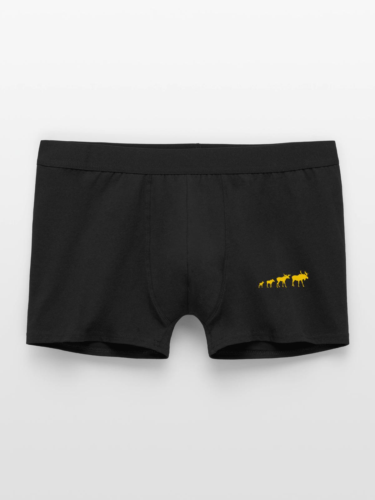 Elch - Männer Boxer Shorts - Schwarz - Vorne