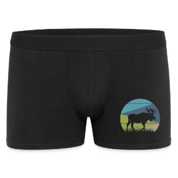 Elch - Männer Boxer Shorts - Schwarz - Vorne
