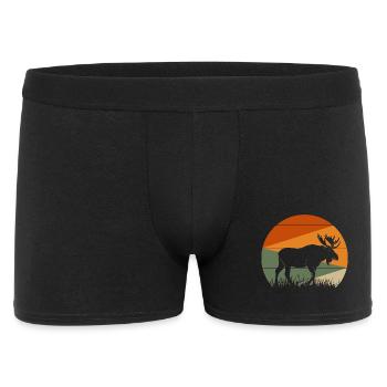 Elch - Männer Boxer Shorts - Schwarz - Vorne