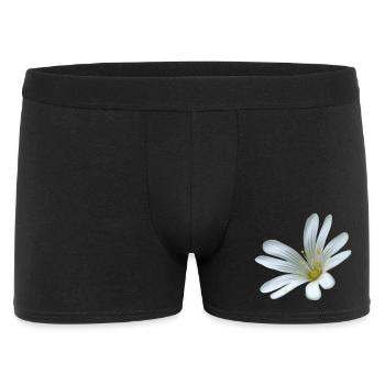 weiße Blume Sternmiere - Männer Boxer Shorts - Schwarz - Vorne