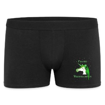 Frohe Weihnachten - Einhorn - Männer Boxer Shorts - Schwarz - Vorne