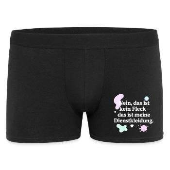 Das ist kein Fleck! (weiß & bunt) - Männer Boxer Shorts - Schwarz - Vorne