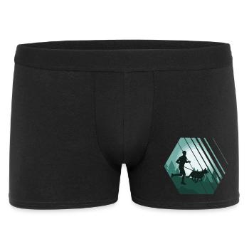 Canicross Geländelauf mit Hund Hundesport - Männer Boxer Shorts - Schwarz - Vorne