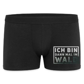 Ich bin dann mal im Wald - Männer Boxer Shorts - Schwarz - Vorne