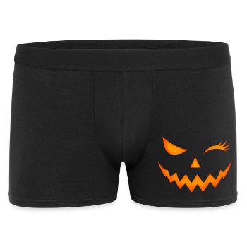 Halloween Kürbisgesicht Grusel Frau Kürbis Kostüm - Männer Boxer Shorts - Schwarz - Vorne