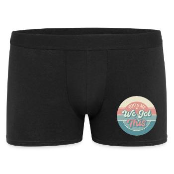 You & Me – We Got This Retro Liebe - Männer Boxer Shorts - Schwarz - Vorne