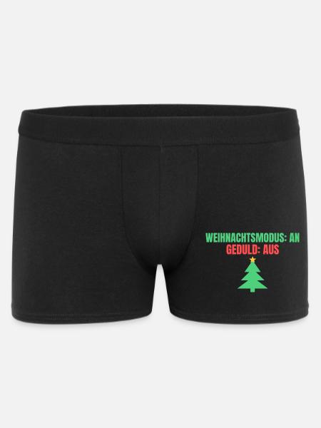 Weihnachtsmodus: an – Geduld: aus - Männer Boxer Shorts - Schwarz
