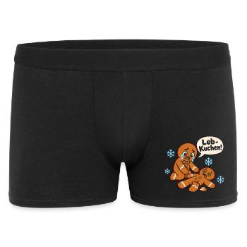 Leb-Kuchen! – Advent Spruch - Männer Boxer Shorts - Schwarz - Vorne