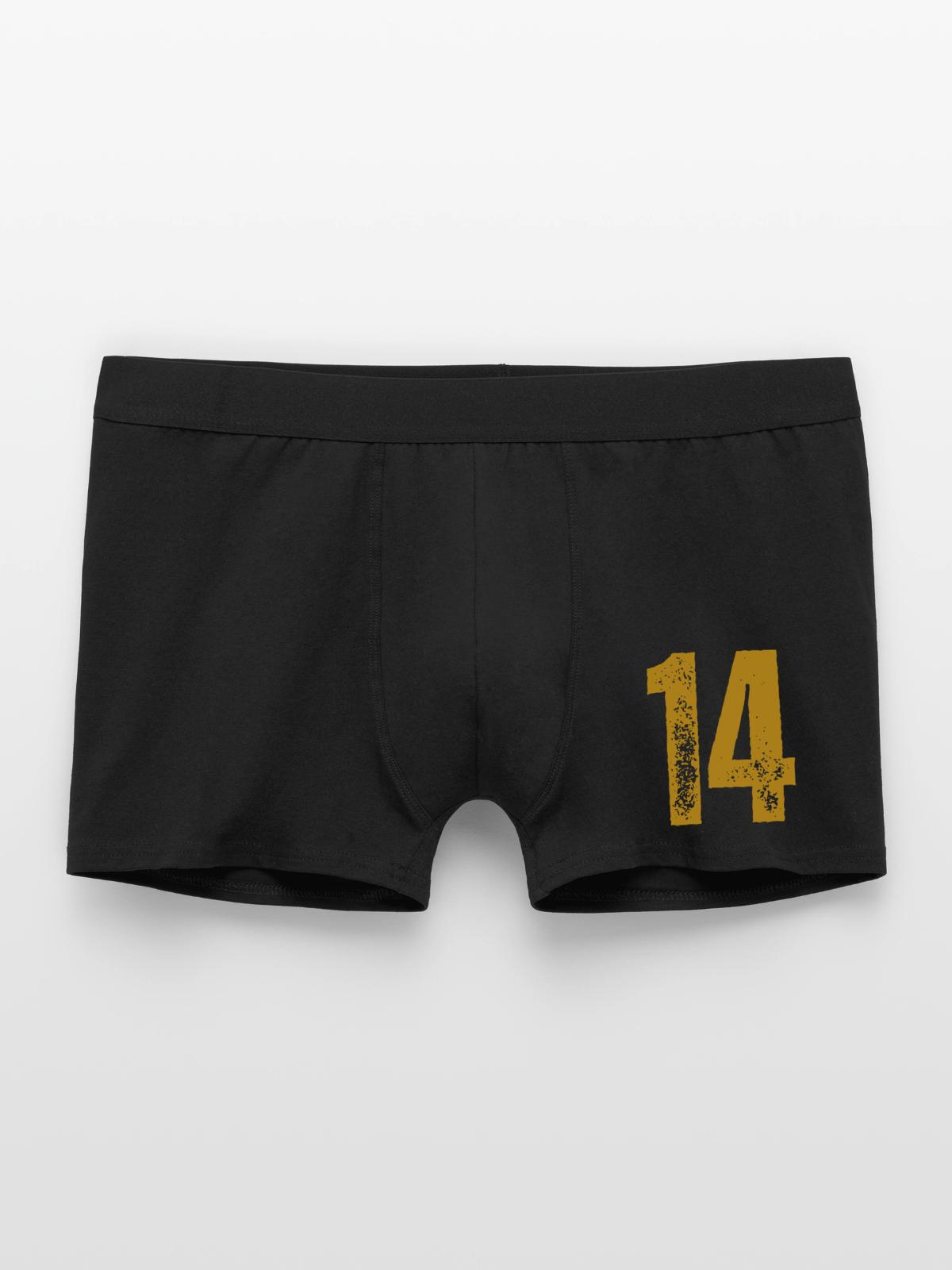 14 - Männer Boxer Shorts - Schwarz - Vorne