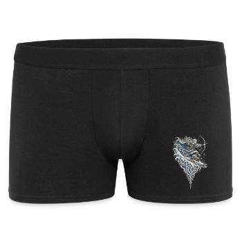 Der Elch im Flechtwerk – Nordischer Elch - Männer Boxer Shorts - Schwarz - Vorne