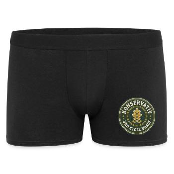 Konservativ und stolz drauf Abzeichen - Männer Boxer Shorts - Schwarz - Vorne