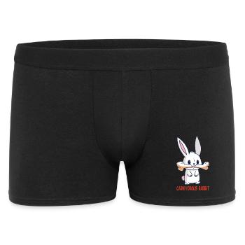 Das fleischfressende Kaninchen - Männer Boxer Shorts - Schwarz - Vorne