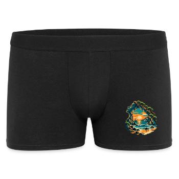 Magische Küstenbucht - Männer Boxer Shorts - Schwarz - Vorne