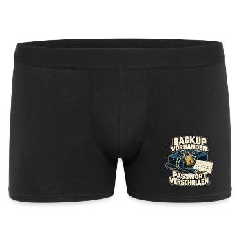 Backup Vorhanden Passwort Verschollen - Männer Boxer Shorts - Schwarz - Vorne