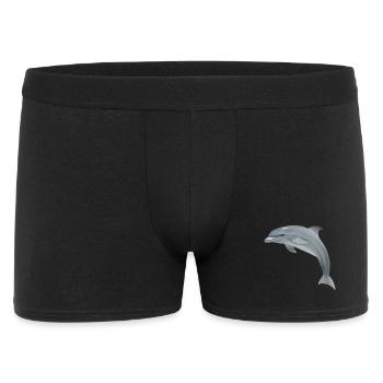 Springender Delfin - Realistisch gemalt - Männer Boxer Shorts - Schwarz - Vorne