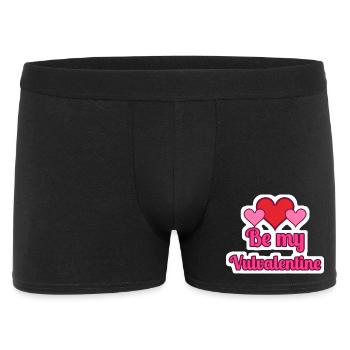 Be my Vulvalentine Valentinstag Sticker - Männer Boxer Shorts - Schwarz - Vorne