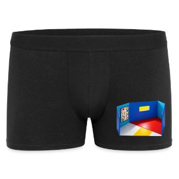 Abstrakter Raum in Primärfarben - Männer Boxer Shorts - Schwarz - Vorne