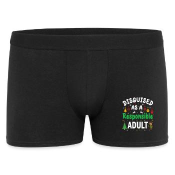 Weihnachten als verantwortungsbewusster Erwachsener verkleidet - Männer Boxer Shorts - Schwarz - Vorne