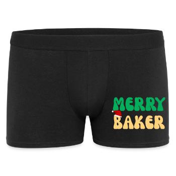 Frohe Baker Weihnachtsschürze Schürzenpullover Feiertagsgeschenk - Männer Boxer Shorts - Schwarz - Vorne