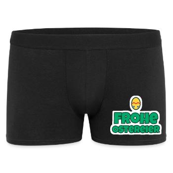 Frohe Ostereier Oster Sticker - Männer Boxer Shorts - Schwarz - Vorne