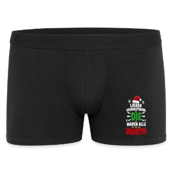 Lieber Weihnachtsmann – Advent Humor - Männer Boxer Shorts - Schwarz - Vorne