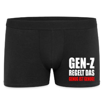 gen z regelt das - Männer Boxer Shorts - Schwarz - Vorne