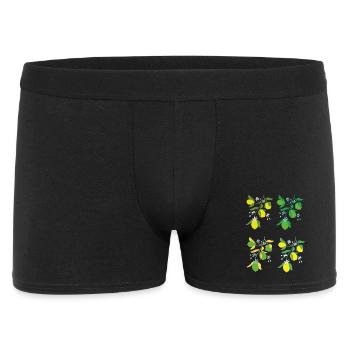 Zitronenzweig Blütenmuster - Männer Boxer Shorts - Schwarz - Vorne