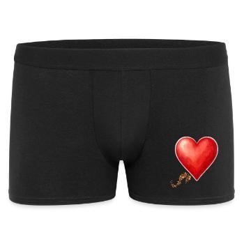 Herz mit Herbstblättern aus den Cévennen - Männer Boxer Shorts - Schwarz - Vorne