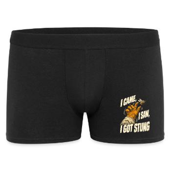 Bienen Imker I Came I Saw I Got Stung - Männer Boxer Shorts - Schwarz - Vorne