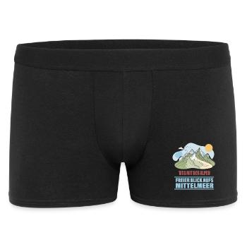 Weg mit den Alpen – Freier Blick aufs Mittelmeer - Männer Boxer Shorts - Schwarz - Vorne