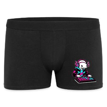 Neonrosa DJ Axolotl-Spielzeug - Männer Boxer Shorts - Schwarz - Vorne