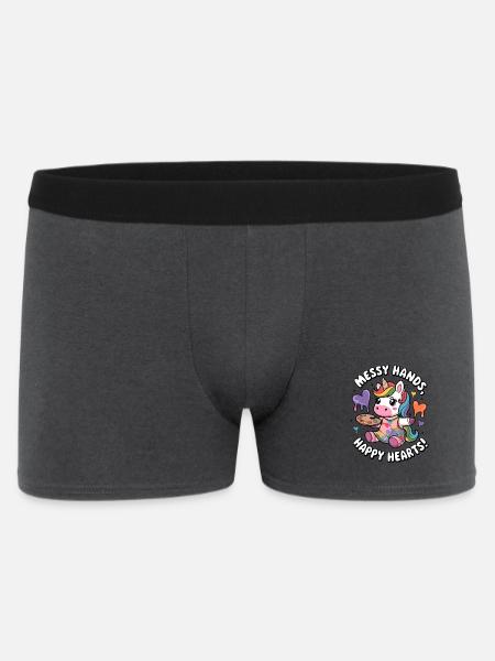 Messy Hands, Happy Hearts! - Men's Boxer Shorts - charcoal grey